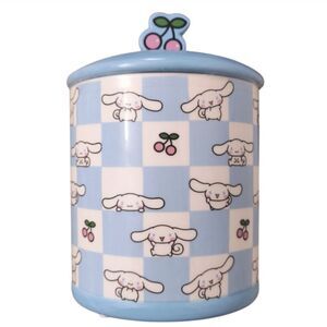 Sanrio Cinnamoroll Blue and White Checkered Cookie Jar